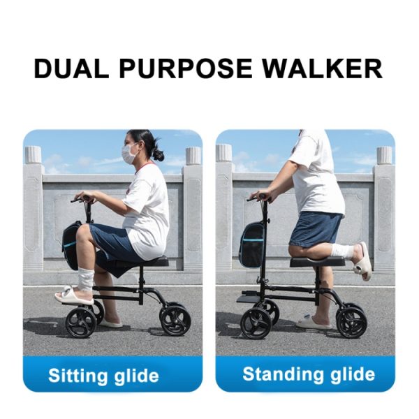 Knee Scooter Steerable Knee Walker for Foot Injuries with Brake, YC9225F, YC9225LT - Image 3