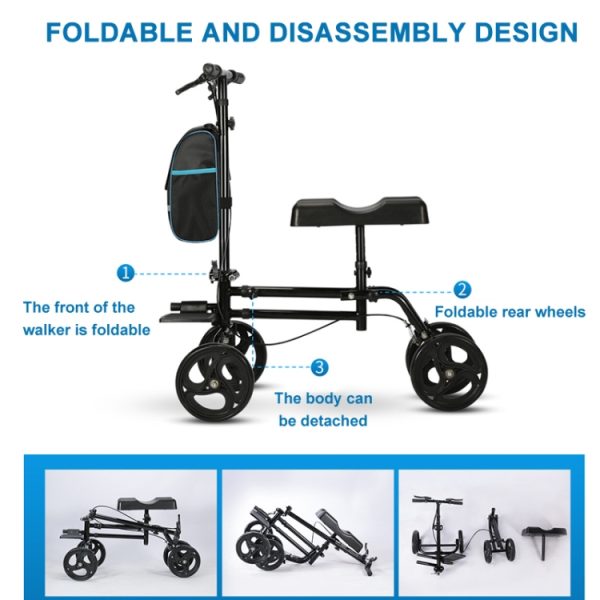 Knee Scooter Steerable Knee Walker for Foot Injuries with Brake, YC9225F, YC9225LT - Image 6