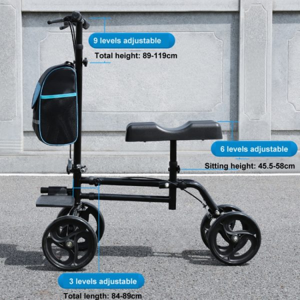 Knee Scooter Steerable Knee Walker for Foot Injuries with Brake, YC9225F, YC9225LT - Image 9