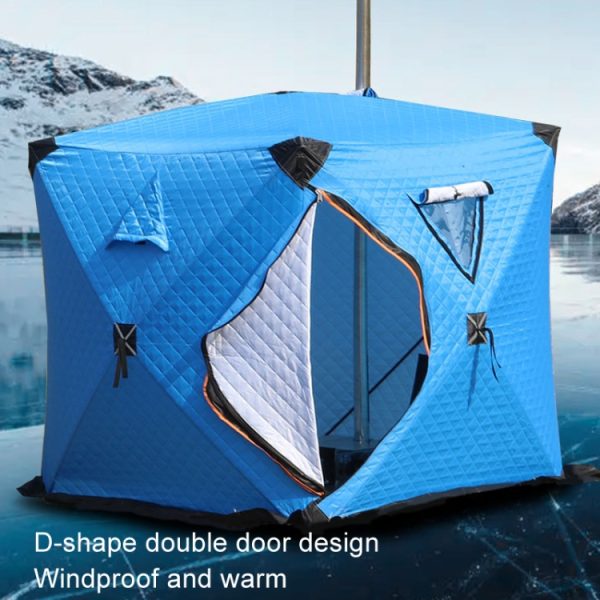 Winter Warm Windproof Fishing Tent Thickened Camping Tent, 1.45x1.45x1.6m Single - Image 2