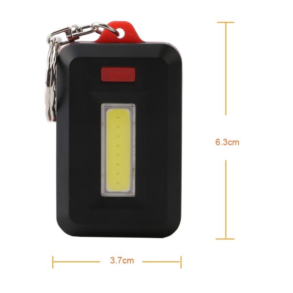 2 PCS 3W Mini COB LED Flashlight Keychain Emergency Camping  Backpack Light with 3 Modes - Image 5