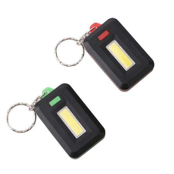 2 PCS 3W Mini COB LED Flashlight Keychain Emergency Camping  Backpack Light with 3 Modes - Image 6