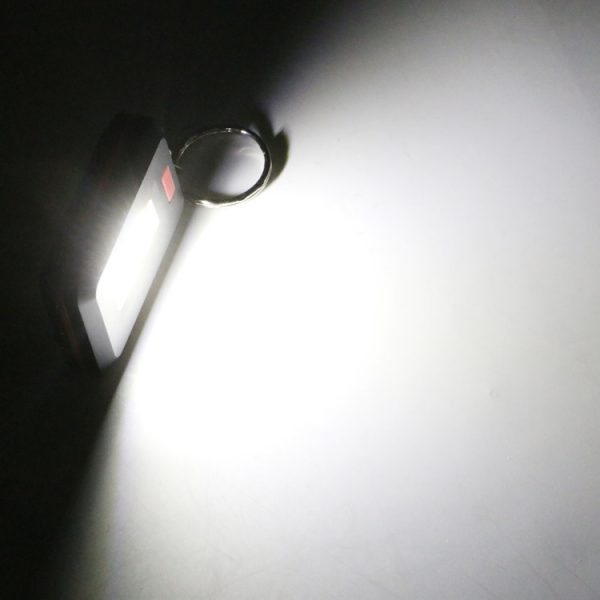 2 PCS 3W Mini COB LED Flashlight Keychain Emergency Camping  Backpack Light with 3 Modes - Image 7