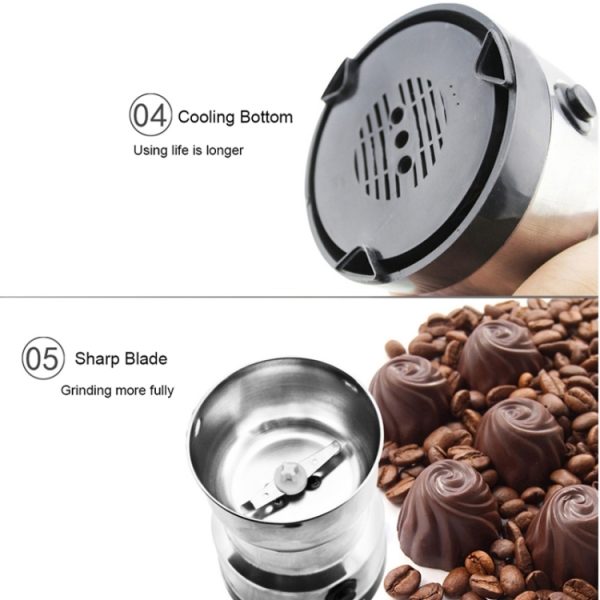 Multi-functional EU Plug Coffee Grinder Stainless Electric Herbs/Spices/Nuts/Grains/Coffee Bean Grinding, Coffee Grinder, EU Plug - Image 7