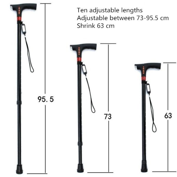 Ten-speed Adjustable Cane With Light And Radio Alarm For The Elderly - Image 6