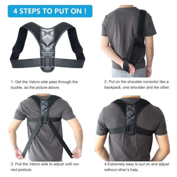 Adjustable Brace Support Belt Back Posture Corrector, M, L - Image 4