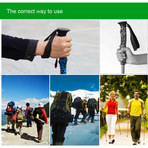 135cm Adjustable Portable Height Outdoor Aluminum Trekking Poles, Orange#135cm, Red#135cm, Green#135cm - Image 11
