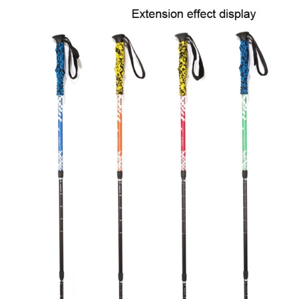 135cm Adjustable Portable Height Outdoor Aluminum Trekking Poles, Orange#135cm, Red#135cm, Green#135cm - Image 3