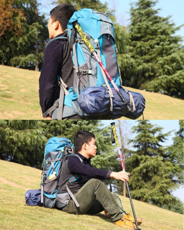135cm Adjustable Portable Height Outdoor Aluminum Trekking Poles, Orange#135cm, Red#135cm, Green#135cm - Image 9