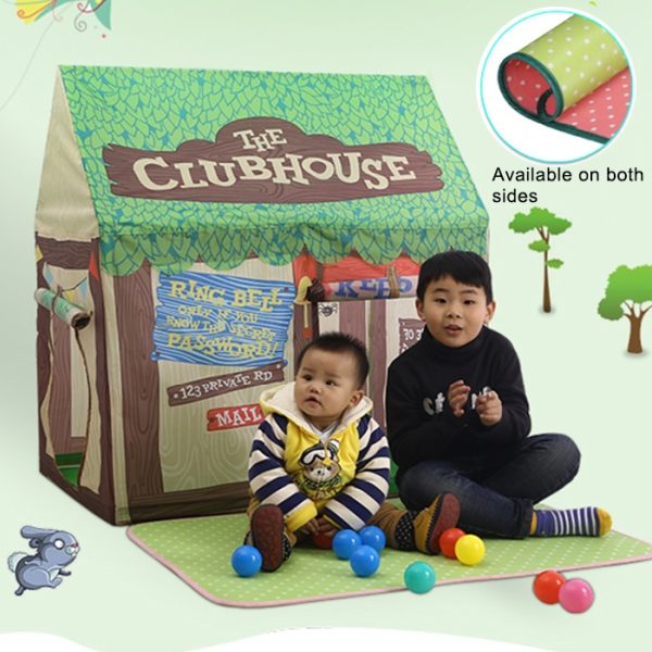 Household Children Printing Play Tent Small Game House with Mat - Image 9