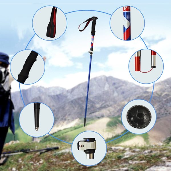 5 Node Portable Foldable Aluminium Alloy Alpenstocks Trekking Poles, Folding Length : 35CM, Folding Length : 35CM (Blue), Folding Length : 35CM (Red), Folding Length : 35CM (Black), Folding Length : 35CM (Green) - Image 3