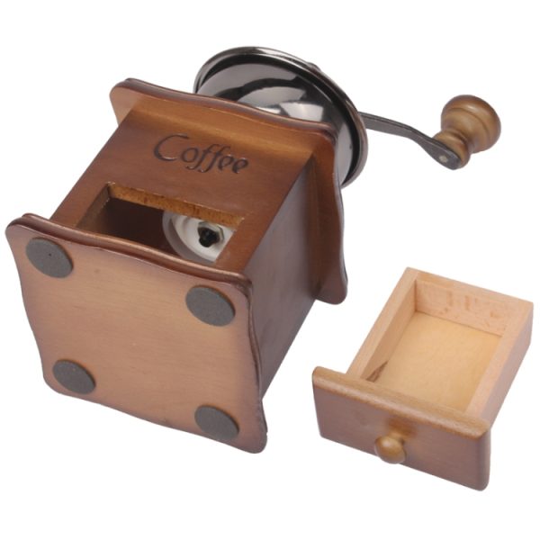 Manual Coffee Mill Wood Stand Bowl Antique Hand Coffee Bean Grinder - Image 4
