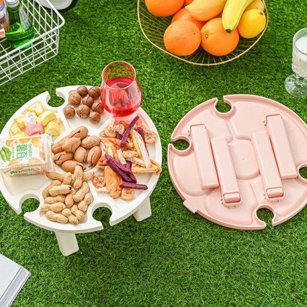 Outdoor Picnic Portable Folding Wine Table – Image 5