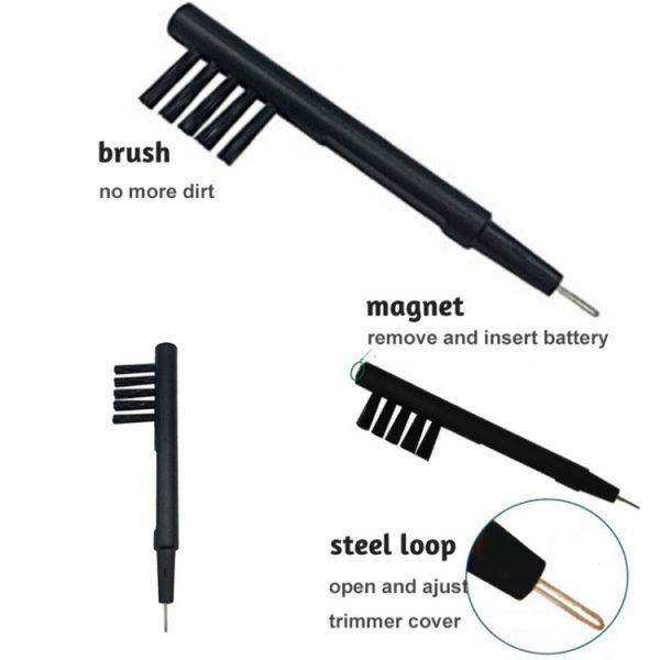 2 PCS 3 In 1 Hearing Aid Cleaning Brush with Wax Loop and Battery Magnet, Cleaning Brush - Image 5