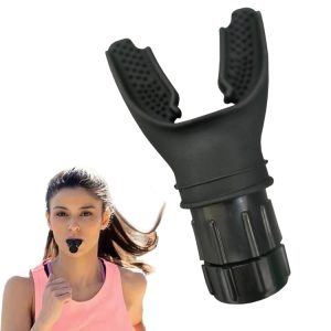 Breathing Exerciser Trainer Adjusts Resistance Lung Capacity Strengthener, Black, White