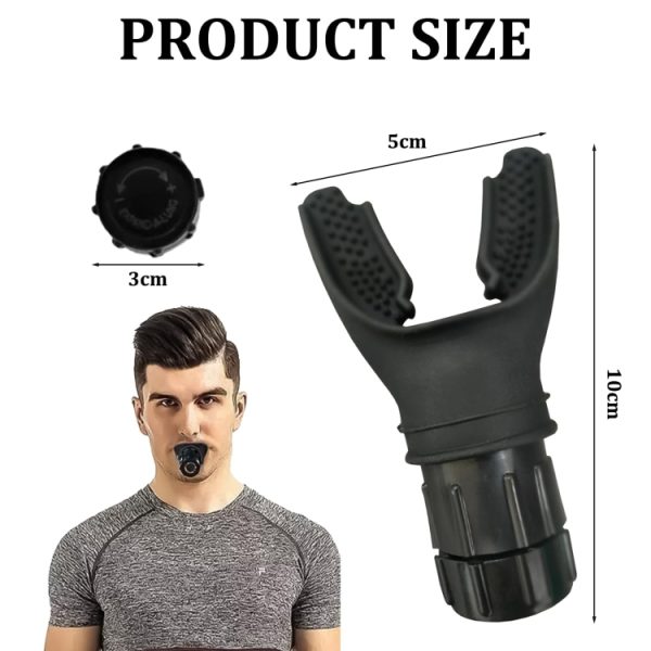 Breathing Exerciser Trainer Adjusts Resistance Lung Capacity Strengthener, Black, White – Image 3