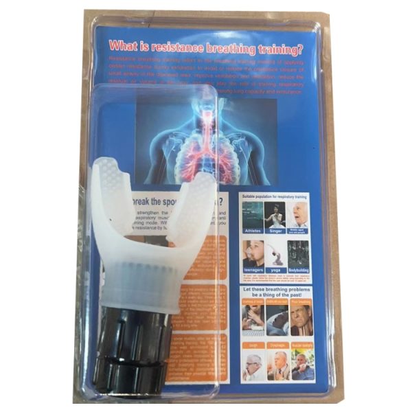 Breathing Exerciser Trainer Adjusts Resistance Lung Capacity Strengthener, Black, White – Image 8