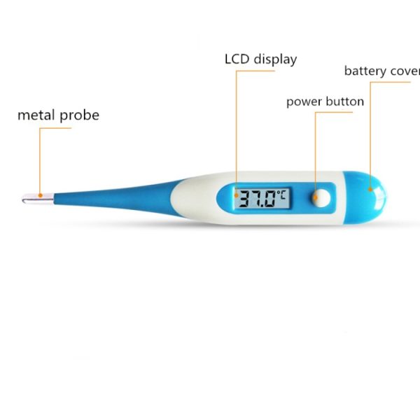 2 PCS LCD Electronic Digital Baby Thermometer Waterproof Soft Tip Medicine Home Temperature for Kids Adult Mouth Body Fever, Digital Baby Thermometer - Image 4