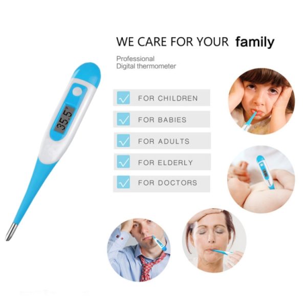2 PCS LCD Electronic Digital Baby Thermometer Waterproof Soft Tip Medicine Home Temperature for Kids Adult Mouth Body Fever, Digital Baby Thermometer - Image 6