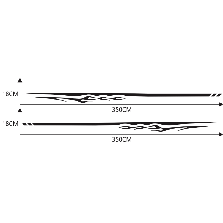 2 PCS/Set D-280 Flame Streak Pattern Car Modified Decorative Sticker – Image 2